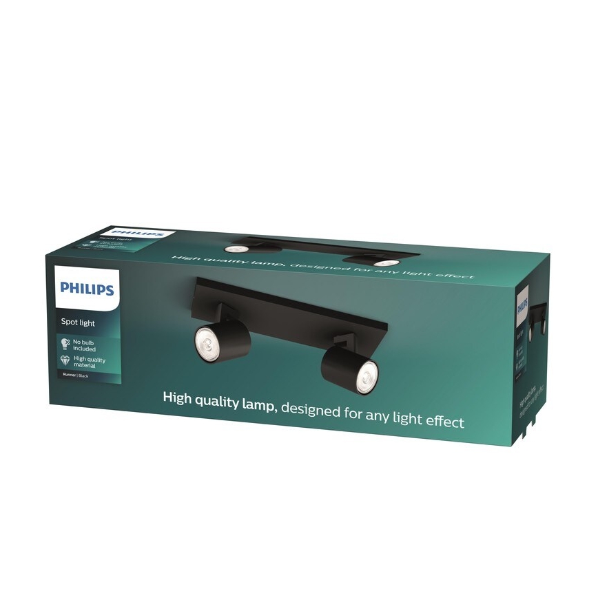 Philips - LED RGBW dæmpbar spotlampe RUNNER 2xGU10/6,5W/230V 2700-6500K sort
