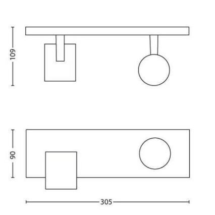 Philips - LED RGBW dæmpbar spotlampe RUNNER 2xGU10/6,5W/230V 2700-6500K sort
