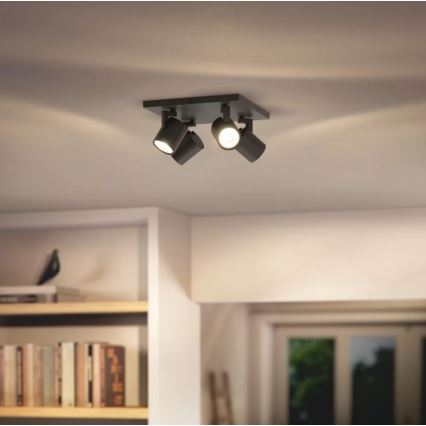 Philips - LED RGBW dæmpbar spot RUNNER 4xGU10/6,5W/230V 2700-6500K sort
