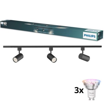 Philips - LED RGBW dæmpbar spot til skinnesystemet EASYLINK HUE 3xGU10/4,7W/230V 2200-6500K 1m sort