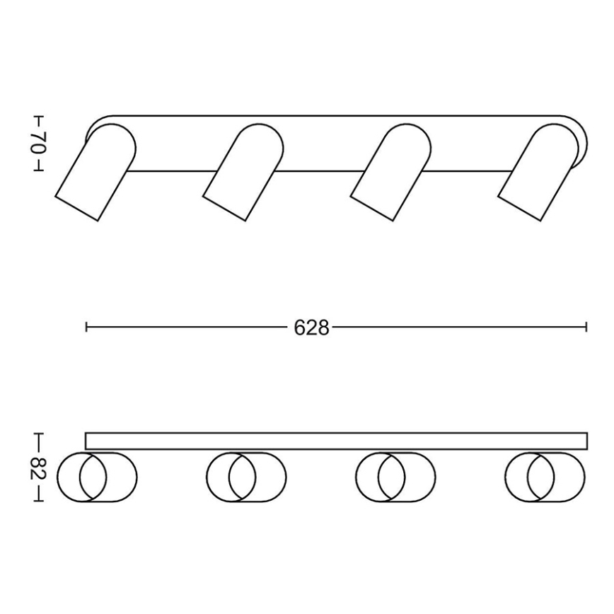 Philips - LED RGBW dæmpbart indbygningsspot PONGEE 4xGU10/4,9W/230V 2700-6500K hvid