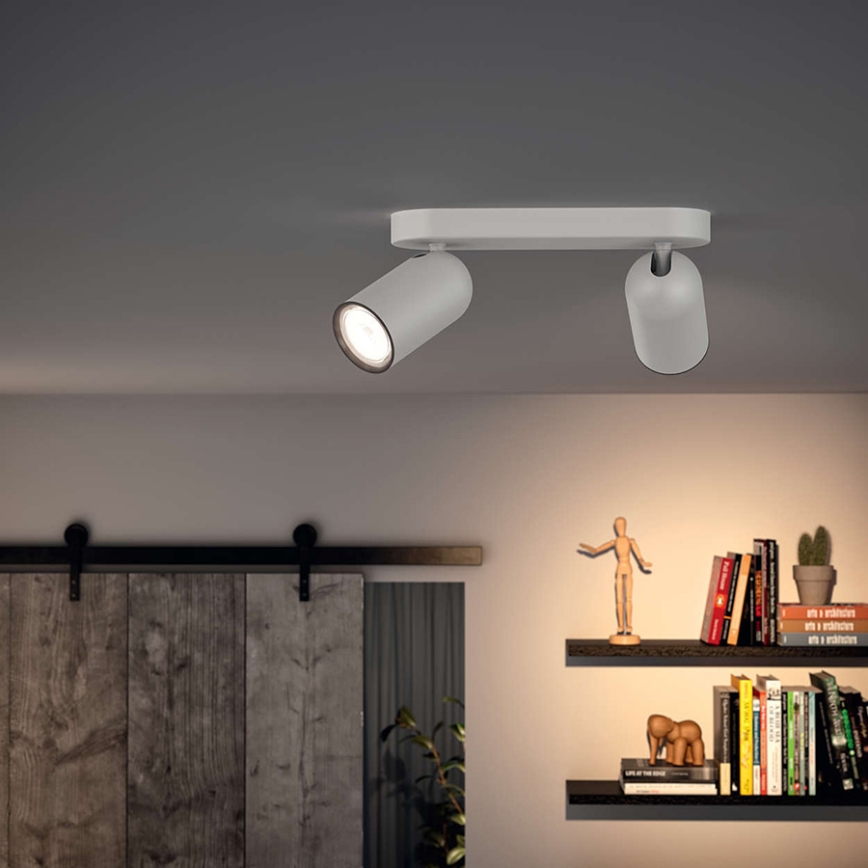 Philips - LED RGBW dæmpbar spotlampe PONGEE 2xGU10/4,8W/230V 3000K hvid + fjernbetjening