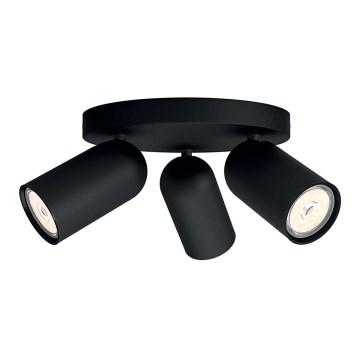 Philips - LED RGBW dæmpbar spotlampe PONGEE 3xGU10/4,8W/230V 3000K sort + fjernbetjening