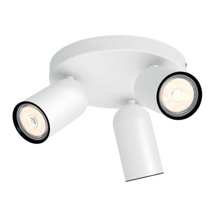 Philips - LED RGBW Dæmpbar spotbelysning PONGEE 3xGU10/4,8W/230V 3000K hvid + fjernbetjening