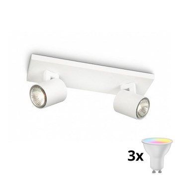Philips - LED RGBW dæmpbar spotlampe RUNNER 2xGU10/6,5W/230V 2700-6500K hvid