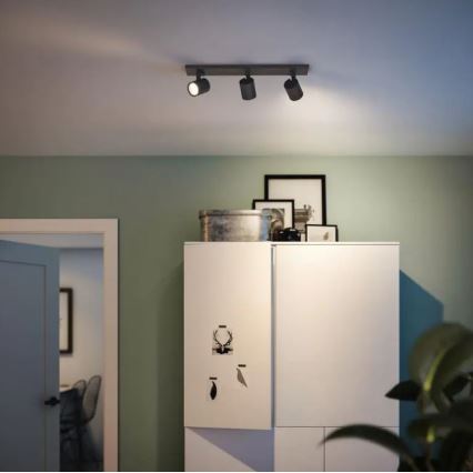 Philips - LED RGBW dæmpbar spotlampe RUNNER 3xGU10/6,5W/230V 2700-6500K sort