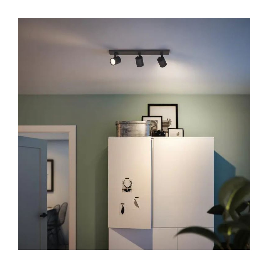 Philips - LED RGBW dæmpbar spotlampe RUNNER 3xGU10/6,5W/230V 2700-6500K sort