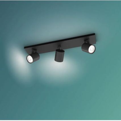 Philips - LED RGBW dæmpbar spotlampe RUNNER 3xGU10/6,5W/230V 2700-6500K sort