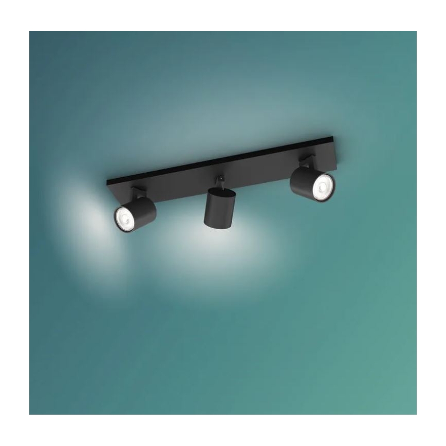 Philips - LED RGBW dæmpbar spotlampe RUNNER 3xGU10/6,5W/230V 2700-6500K sort