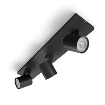 Philips - LED RGBW dæmpbar spotlampe RUNNER 3xGU10/6,5W/230V 2700-6500K sort