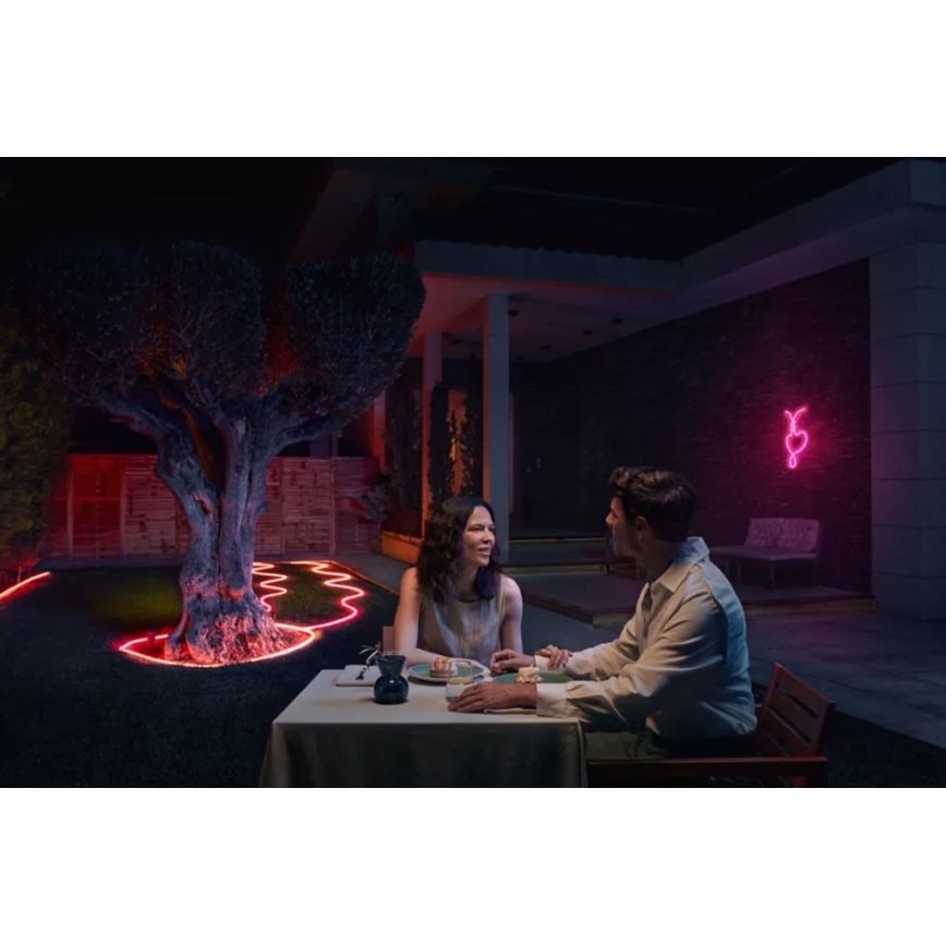 Philips - LED RGBW, dæmpbar udendørs LED-strimmel Hue NEON 5 m LED/30W/230V 2200–6500K IP67 + bevægelsessensor