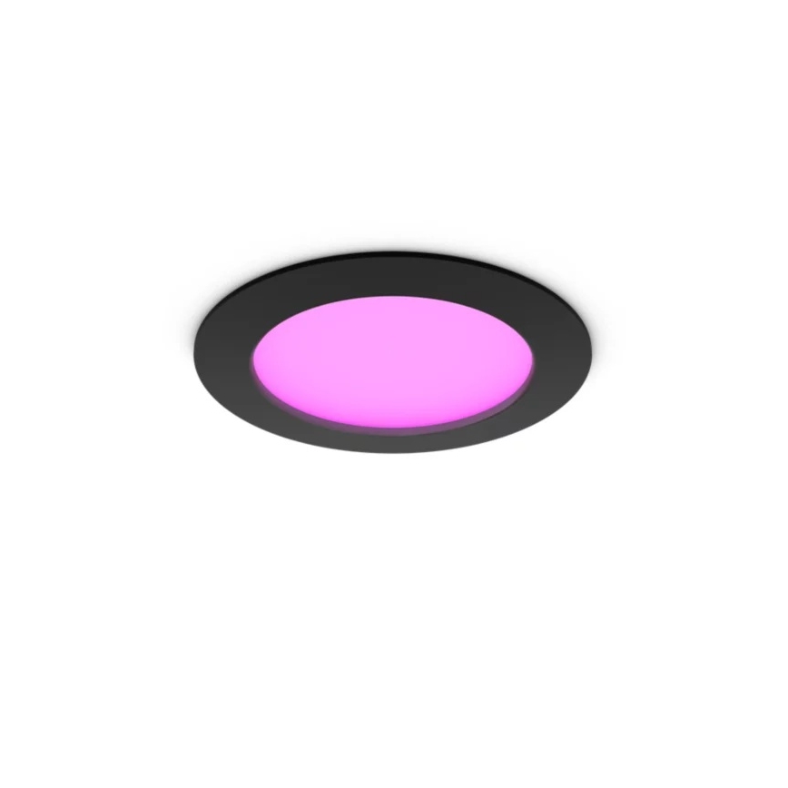 Philips - LED RGBW dæmpbar badeværelsesindbygningsspot Hue SLIM LED/12W/230V 1000-20000K sort IP44