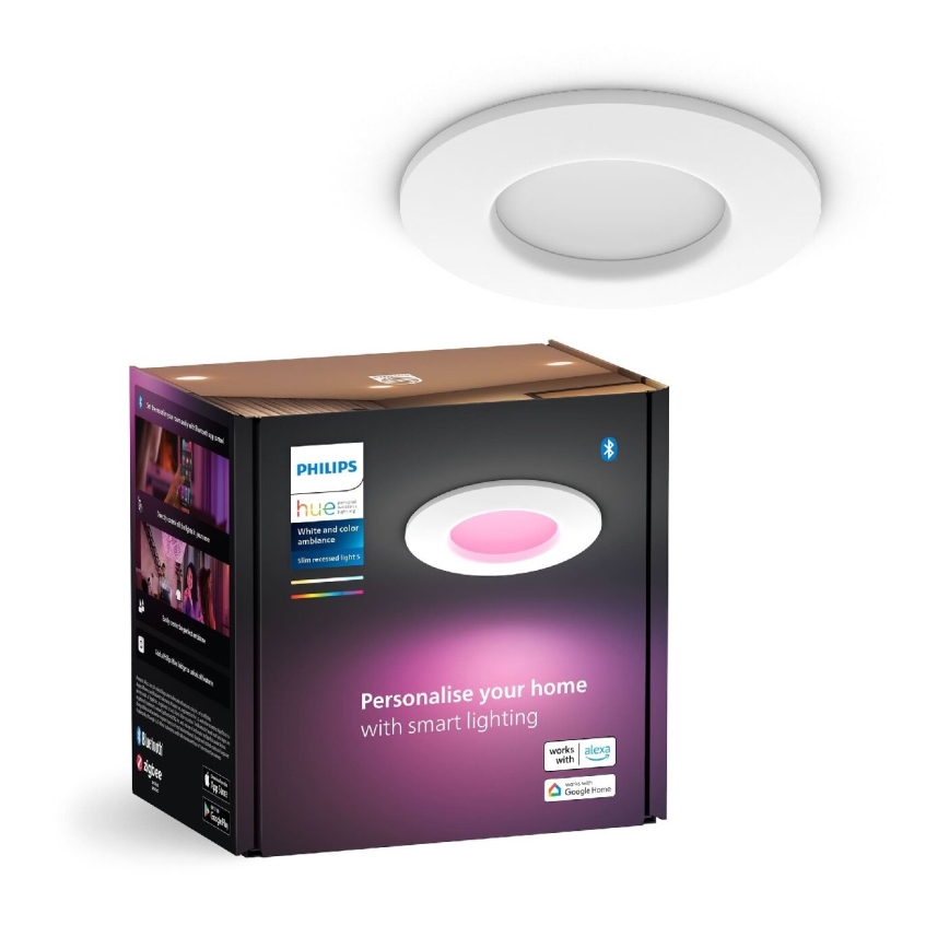 Philips - LED RGBW Indbygningslampe til badeværelse dæmpbar Hue SLIM LED/8,3W/230V 2000-6500K IP44 hvid