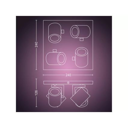 Philips - LED RGBW Spotlampe dæmpbar Hue ARGENTA 4xGU10/4,2W/230V 2000-6500K
