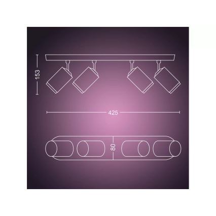 Philips - LED RGBW Spotlampe dæmpbar Hue FUGATO 4xGU10/4,2W/230V 2000-6500K hvid