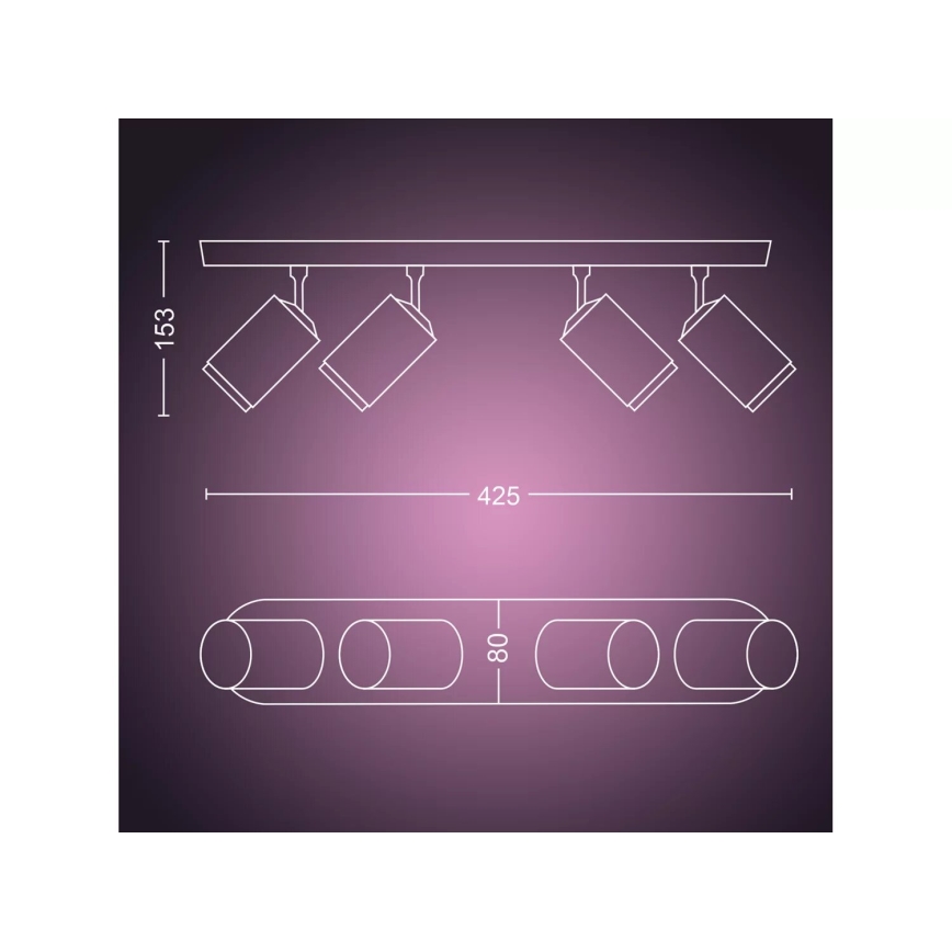 Philips - LED RGBW Spotlampe dæmpbar Hue FUGATO 4xGU10/4,2W/230V 2000-6500K hvid