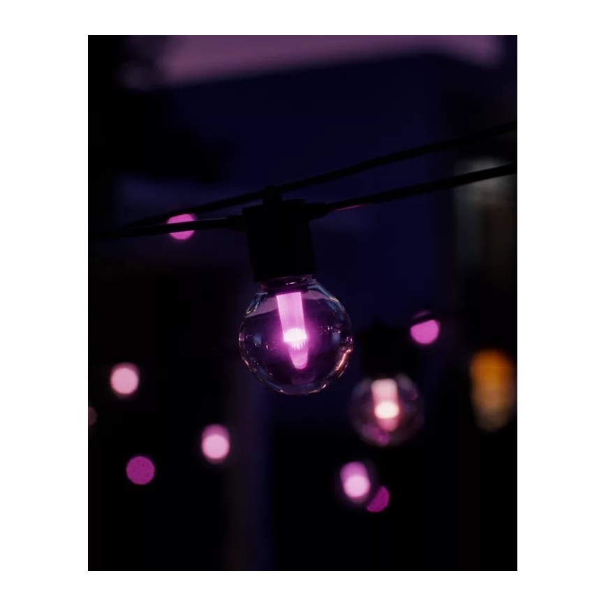 Philips - LED RGBW Forlængende dæmpbar udendørs lyskæde Hue FESTAVIA 20xLED 14m IP65