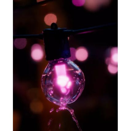 Philips - LED RGBW Forlængende dæmpbar udendørs lyskæde Hue FESTAVIA 20xLED 14m IP65