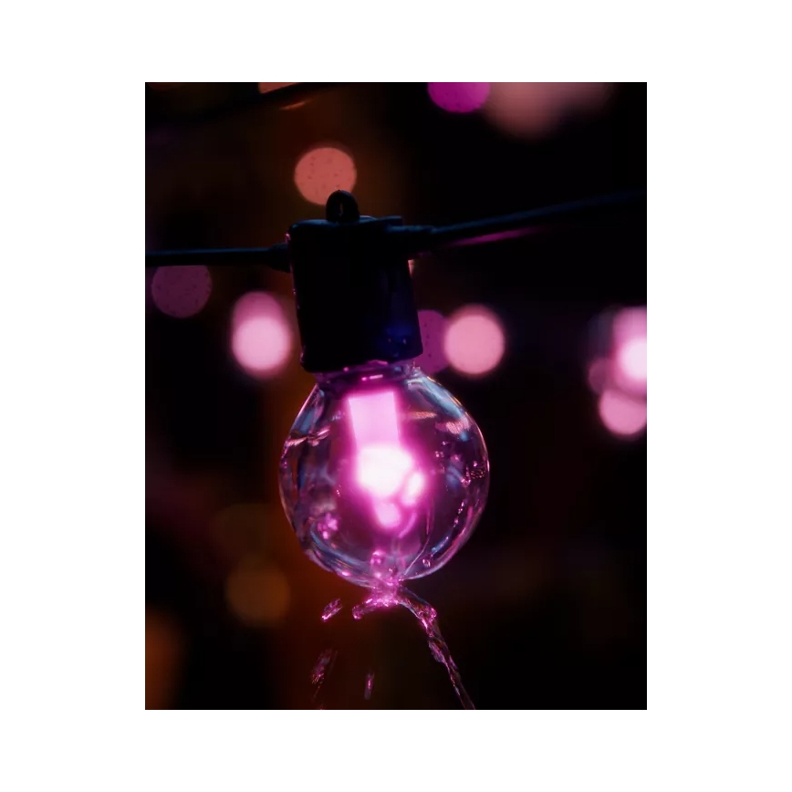 Philips - LED RGBW Forlængende dæmpbar udendørs lyskæde Hue FESTAVIA 20xLED 14m IP65