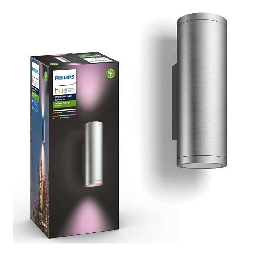 Philips - LED RGBW Udendørs væglampe dæmpbar Hue APPEAR 2xLED/8W/230V IP44