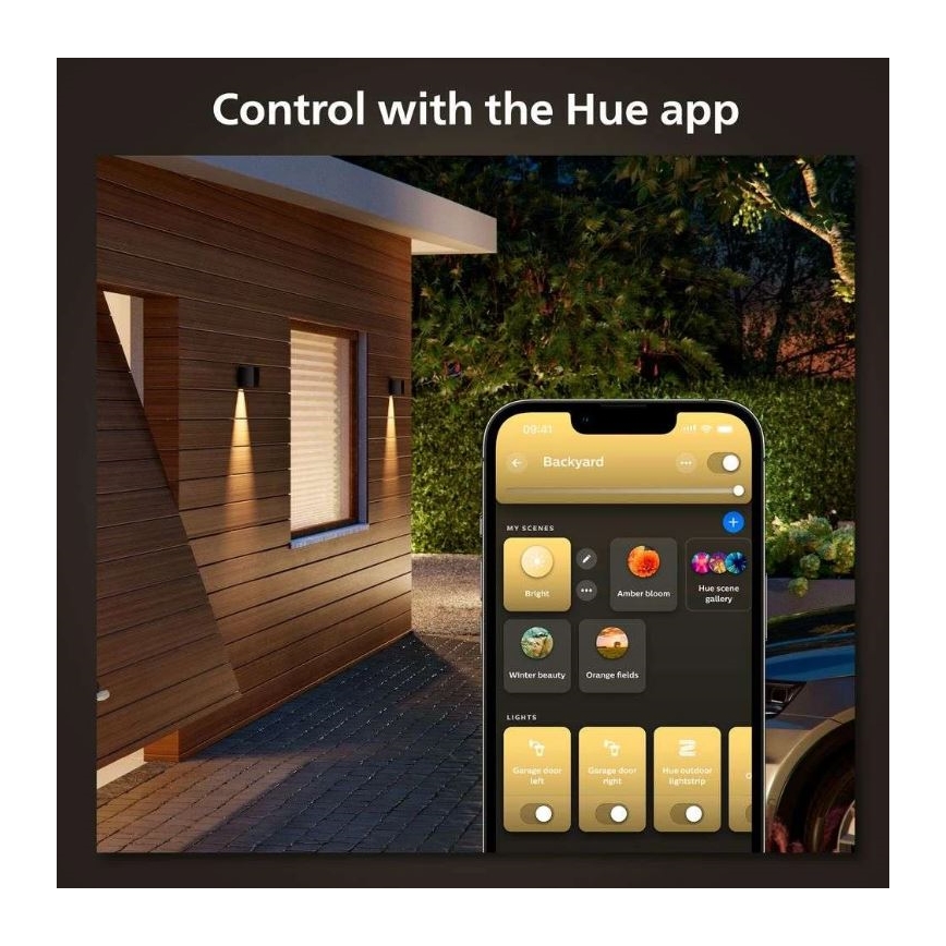 Philips - LED RGBW Udendørs væglampe dæmpbar Hue RESONATE LED/8W/230V 2000–6500K IP44