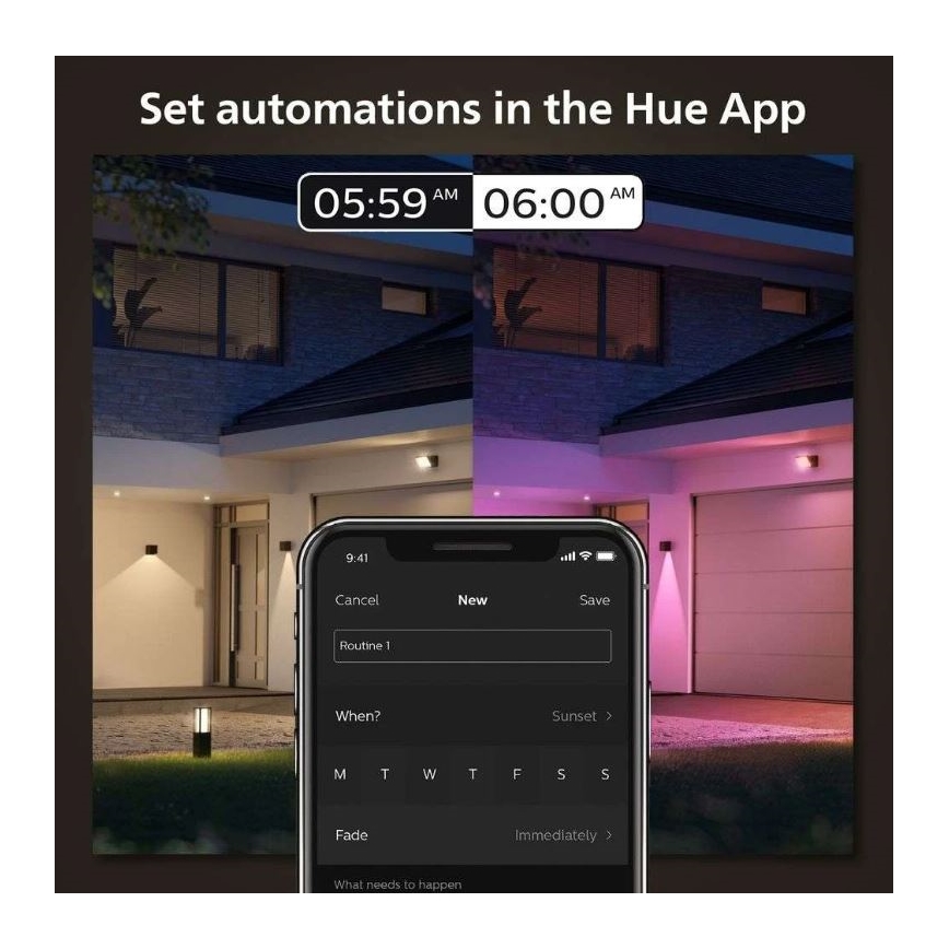 Philips - LED RGBW Udendørs væglampe dæmpbar Hue RESONATE LED/8W/230V 2000–6500K IP44