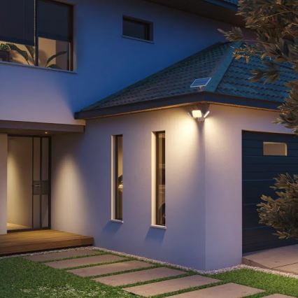 Philips - LED solcelledrevet væglampe med sensor ZYREN LED/24,5W/3,7V 2600 mAh 3000K IP65 hvid