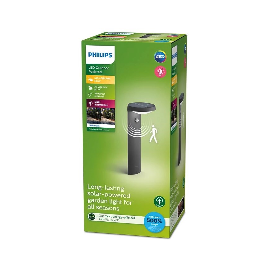 Philips - LED solcellelampe med sensor LED/1,2W/4V 3000K IP44