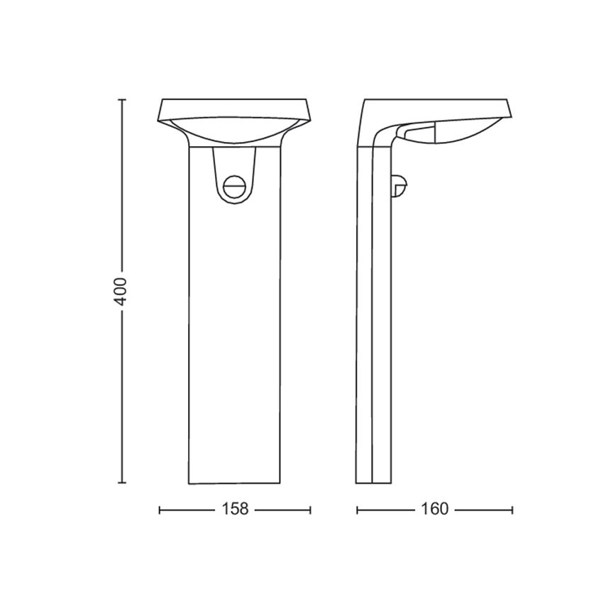 Philips - LED solcellelampe med sensor LED/1,2W/4V 3000K IP44