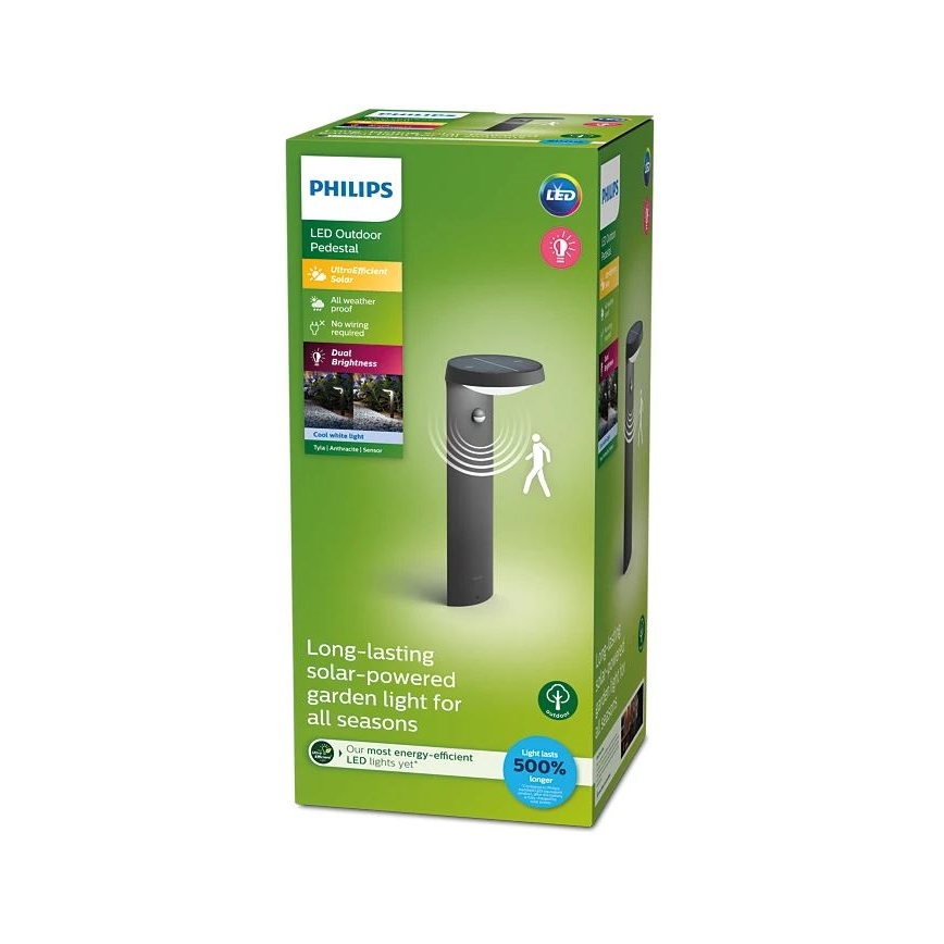 Philips - LED solcellelampe med sensor LED/1,2W/4V 1800 mAh 4000K IP44