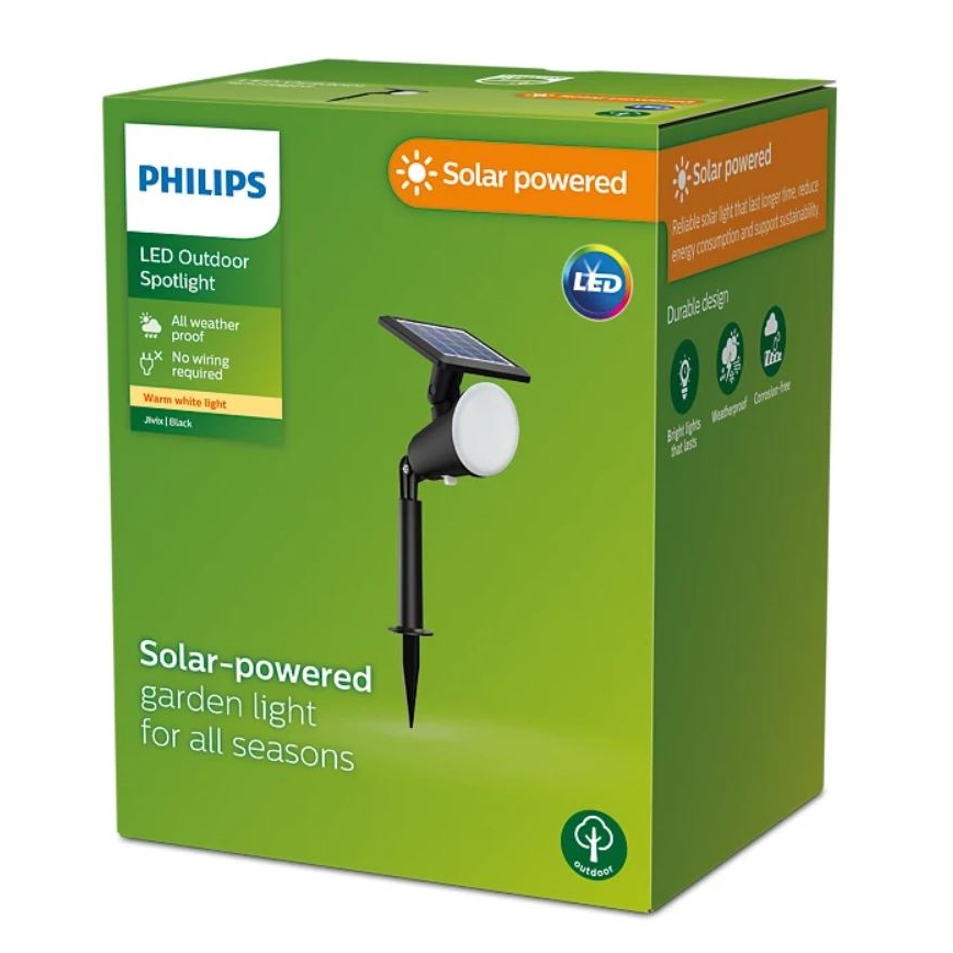 Philips - LED Soldrevet spotlampe JIVIX LED/1,4W/3,7V 1800 mAh IP44