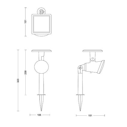 Philips - LED Soldrevet spotlampe JIVIX LED/1,4W/3,7V 1800 mAh IP44