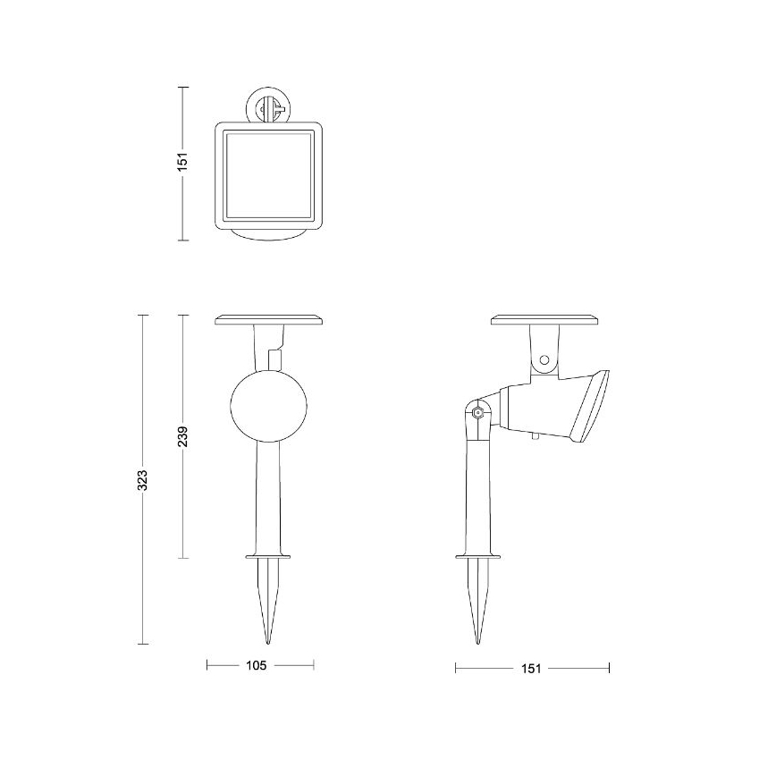 Philips - LED Soldrevet spotlampe JIVIX LED/1,4W/3,7V 1800 mAh IP44