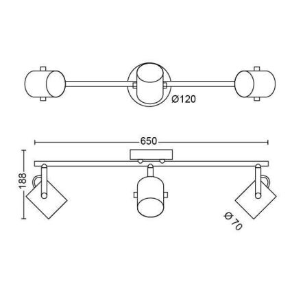 Philips - LED Spotlys SCENE SWITCH BYRE 3xLED/4,3W/230V 2200/2500/2700K