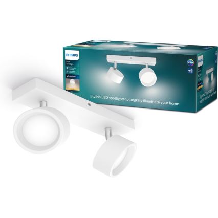 Philips - LED spotlampe 2xLED/5,5W/230V hvid