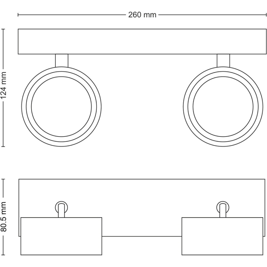 Philips - LED spotlampe 2xLED/5,5W/230V sort