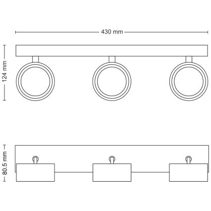 Philips - LED spotlampe 3xLED/5,5W/230V sort