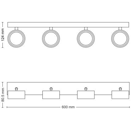 Philips - LED spotlampe 4xLED/5,5W/230V sort