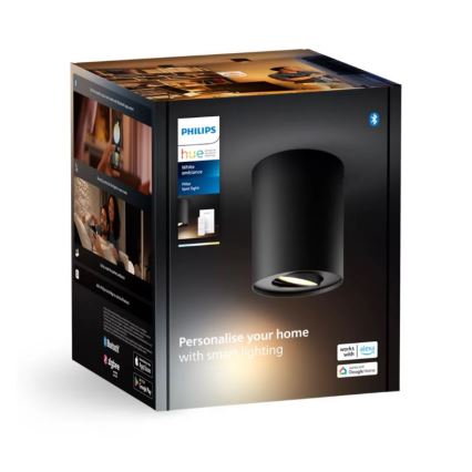 Philips - LED spotlampe dæmpbar Hue PILLAR 1xGU10/4,2W/230V 2200-6500K + fjernbetjening sort