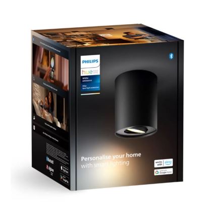 Philips - LED spotlampe dæmpbar Hue PILLAR 1xGU10/4,2W/230V 2200-6500K sort