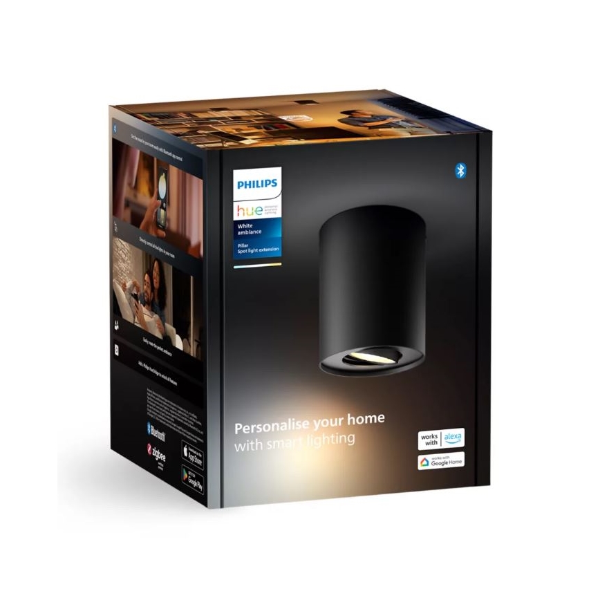 Philips - LED spotlampe dæmpbar Hue PILLAR 1xGU10/4,2W/230V 2200-6500K sort