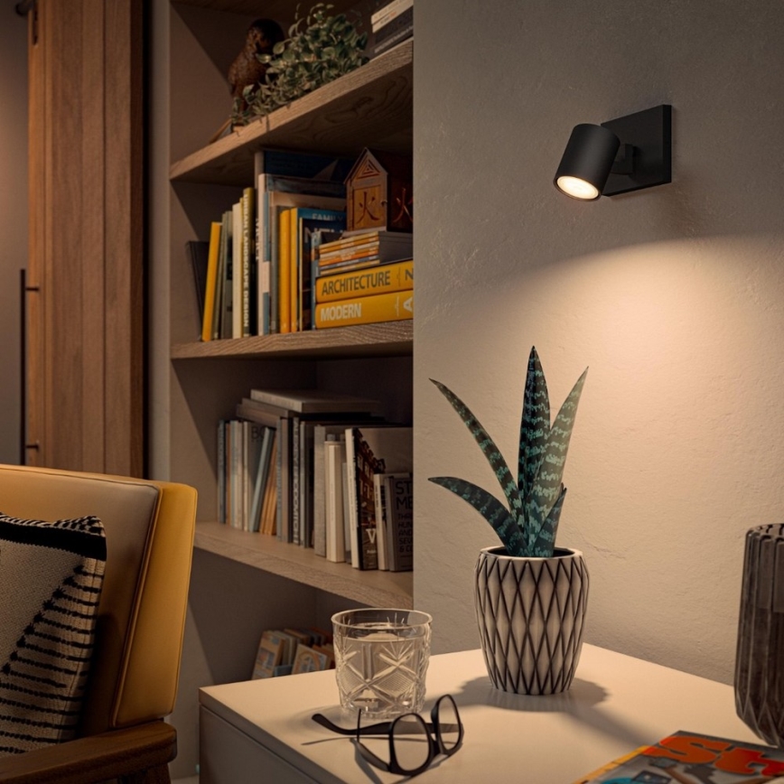 Philips - LED spotlampe dæmpbar Hue RUNNER 1xGU10/4,2W/230V 2200-6500K + fjernbetjening sort