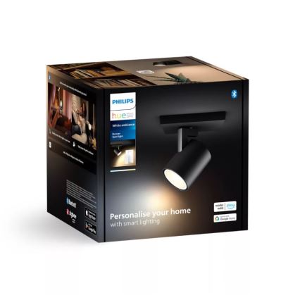 Philips - LED spotlampe dæmpbar Hue RUNNER 1xGU10/4,2W/230V 2200-6500K + fjernbetjening sort