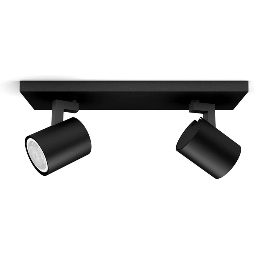 Philips - LED spotlampe dæmpbar Hue RUNNER 2xGU10/4,2W/230V 2200-6500K + fjernbetjening sort