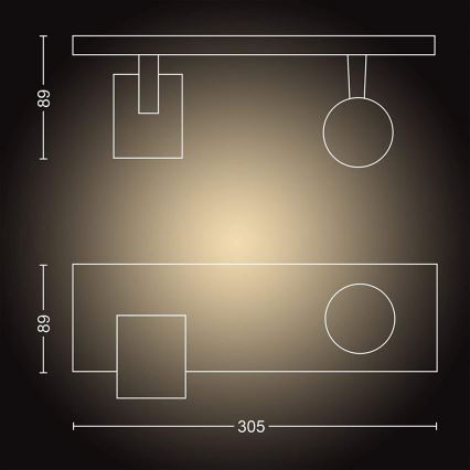 Philips - LED spotlampe dæmpbar Hue RUNNER 2xGU10/4,2W/230V 2200-6500K + fjernbetjening sort