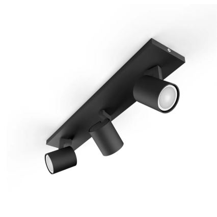 Philips - LED spotlampe dæmpbar Hue RUNNER 3xGU10/4,2W/230V 2200-6500K + fjernbetjening sort