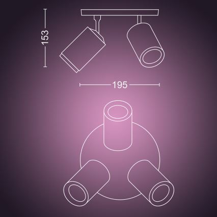 Philips - LED spotlampe m. RGBW-farver dæmpbar Hue FUGATO 3xGU10/5,7W/230V