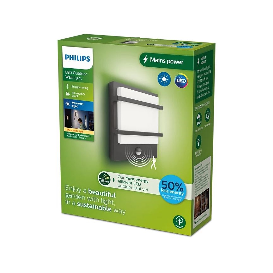 Philips - LED Udendørs væglampe med sensor PETRONIA LED/3,8W/230V IP44