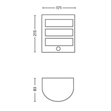 Philips - LED Udendørs væglampe med sensor PYTHON LED/3,8W/230V IP44