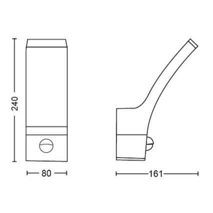 Philips - LED Udendørs væglampe med sensor SPLAY LED/3,8W/230V IP44